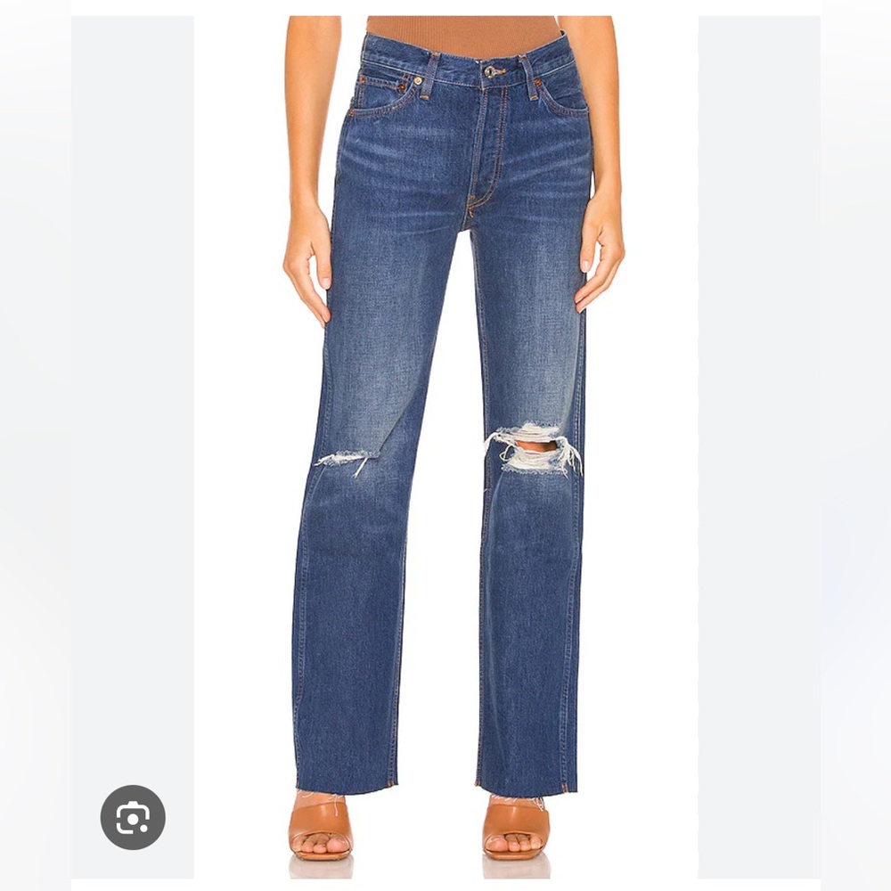 New RE/DONE broken blue 90s high rise loose
